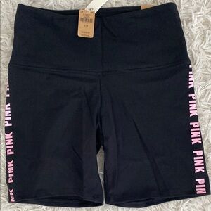 PINK Victoria’s Secret black high waist bike shorts NWT